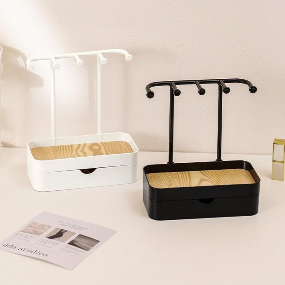 with Drawer Box Jewelry Organizer Double Layer Jewelry Storage Rack Store Display