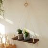 Wall Hanging Shelf Nordic Bohemia Style Wood Floating Shelf Adjustable Rustic Plant Storage Rack Holder With