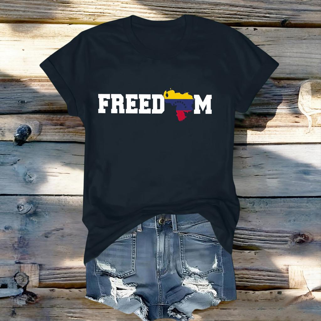 Женская модная футболка с круглым вырезом, повседневная, с ретро-принтом, с короткими рукавами