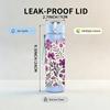 1PC Purple Lavender Floral Seamless Print 750ml Color Plastic Sports Water Bottle Leakproof Flip Straw Lid Suitable for Sports Office Home Use