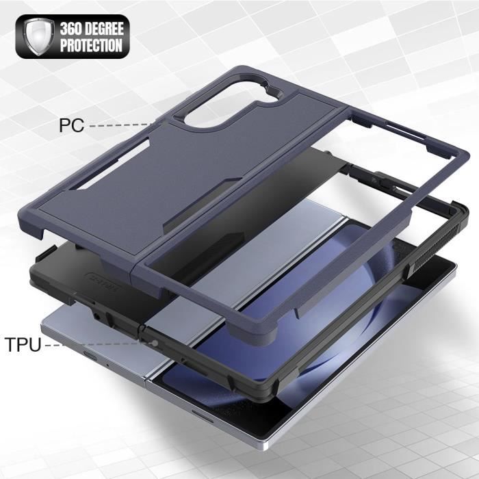 Coque - BOOLING - pour Samsung Galaxy Z Fold 6 - Protection Antichoc - Anti-Rayures - Bleu Marine