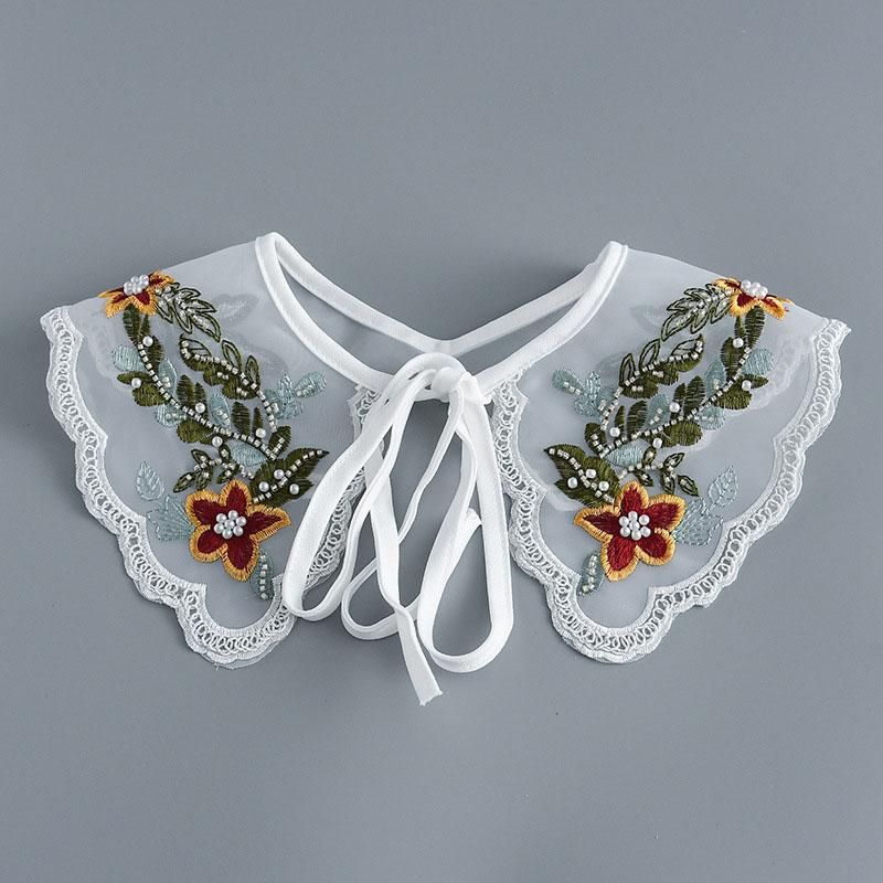 Fashion Scarf Fake Collar Shirt Women Detachable Collar Lace Neckline Women False Collar Tie White Faux Col Clothes Accessories