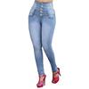 Women High Waisted Skinny Denim Jeans Stretch Slim Pants Calf Length Jeans