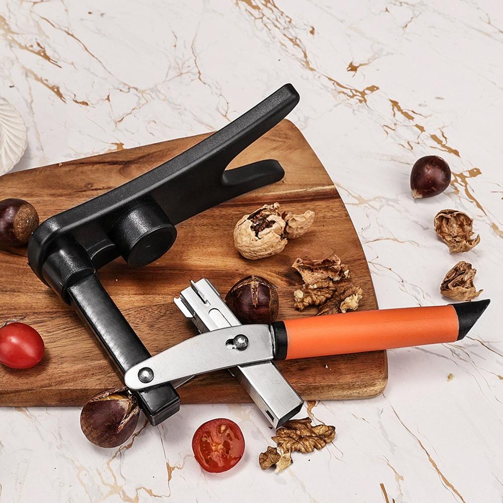 Chestnut Cutter Non-Slip Handle Cracking Sheller Portable Nutcracker Chestnut Clip For Nut Peeling Shelling Opening Kitchen Tool