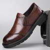 2025 осень новые мужские деловые повседневные кожаные туфли мужские царапающие руки круглые носовые части одинарные туфли на платформе 2355
