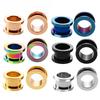 4 шт. Комбинированные разноцветные стальные плаги для пирсинга ушей, размер 8g (3mm) - 1" (25мм) Тоннель для уха, экспандер, на резьбе