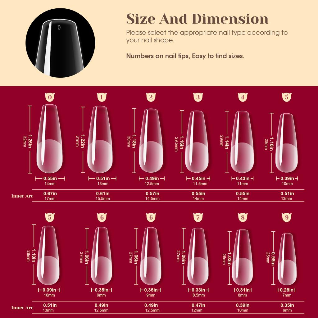 264 шт., полуматовые длинные накладные ногти, матовое покрытие, накладные ногти, УФ-гель, наращивание ногтей, инструмент для дизайна ногтей