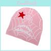 Gothic Style Knit Cap Featuring Spider Web Design For Casual Wear