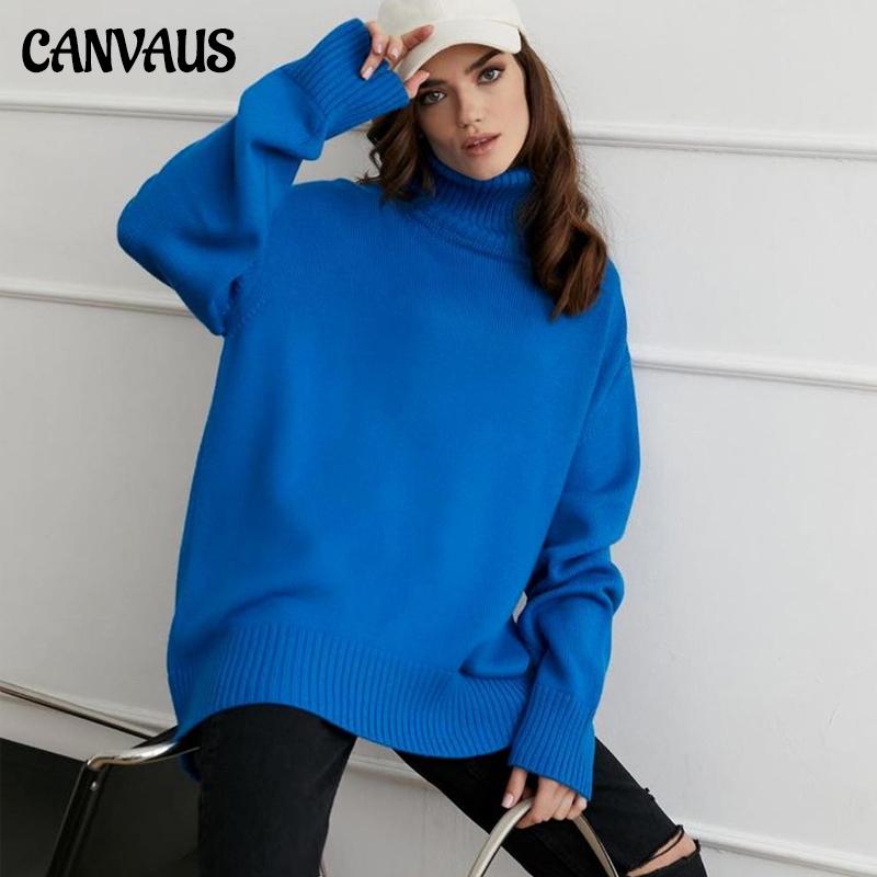Women's Oversize Sweater Turtleneck Vintage Pullover Jumper Women Winter Thick Warm Knitted Sweater Soft for Women