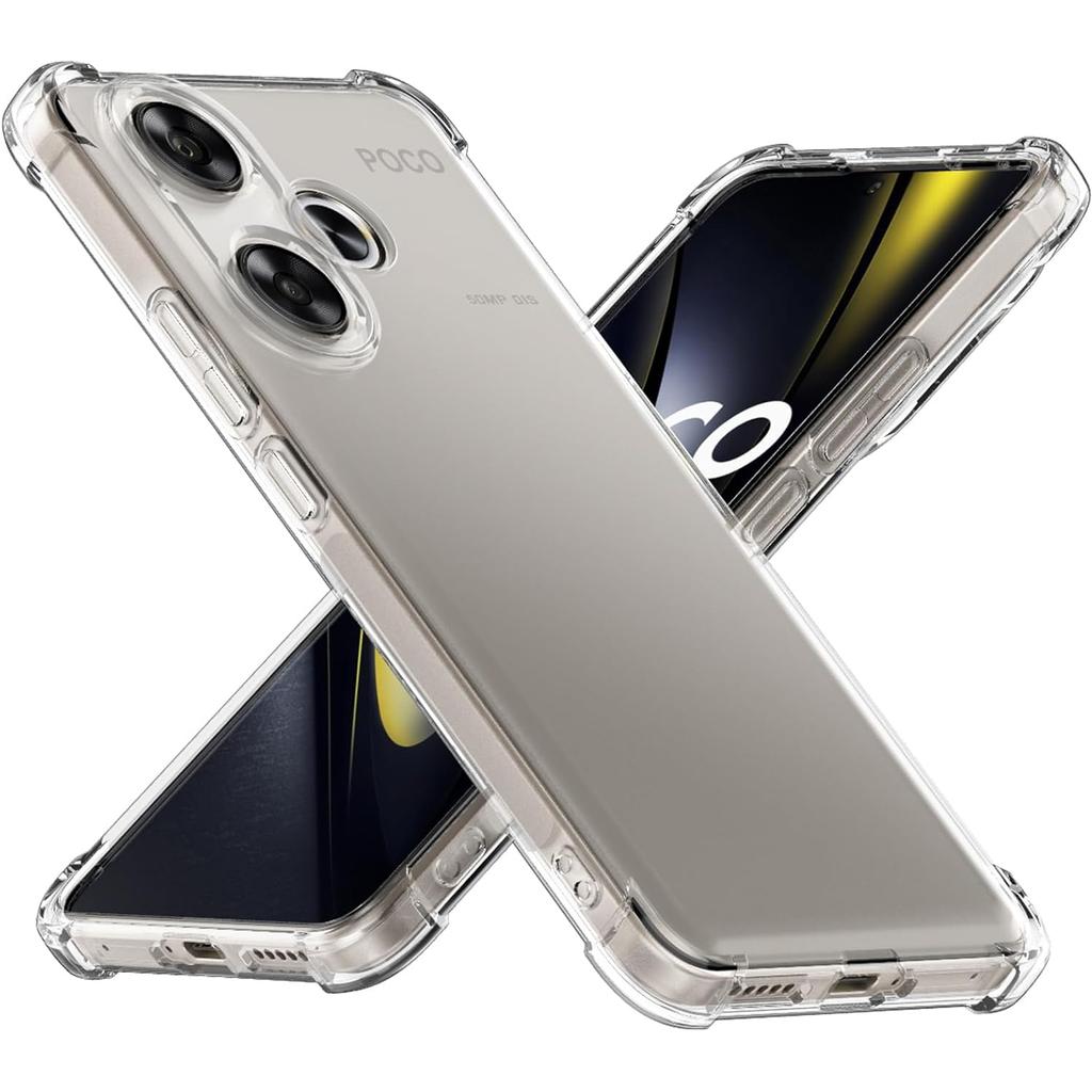 Противоударный чехол из ТПУ с подушкой безопасности для Xiaomi Poco F6 F5 5G X7 Pro X6 X5 M6 Pro 4G Защитный чехол Прозрачный чехол Fundas Coque