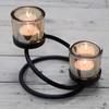 Votive Candle Holder Iron 2 Cup Double Step