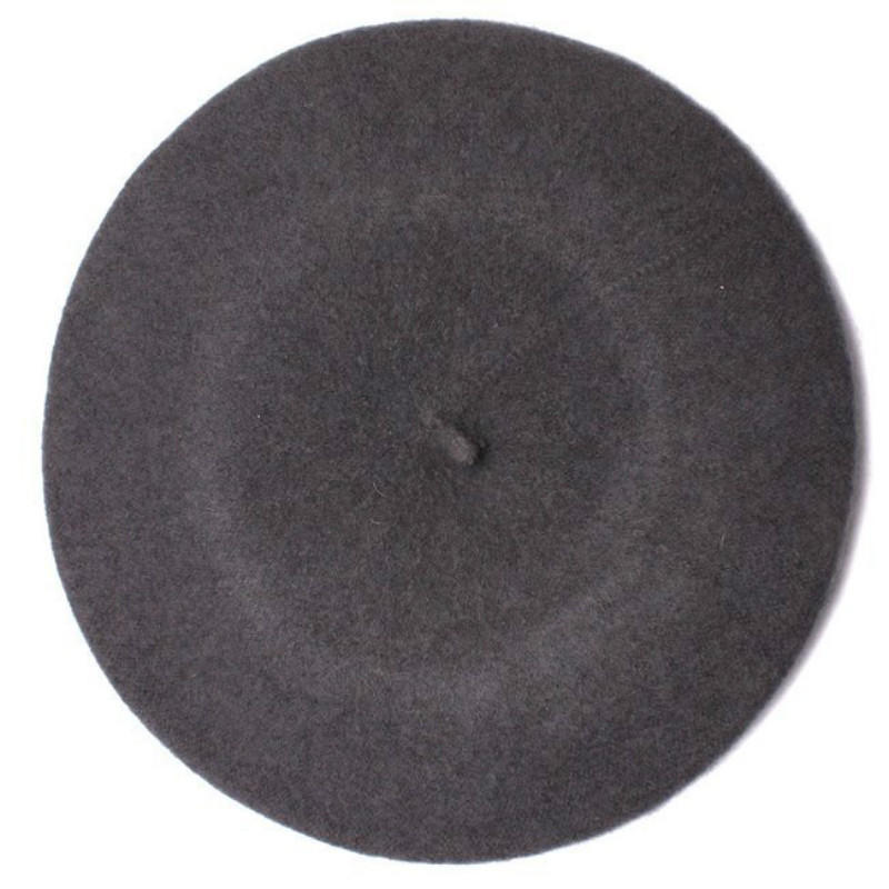 Модная теплая шерстяная зимняя женская берет для девочек, французская шапка-бини, однотонная повседневная лыжная шапка