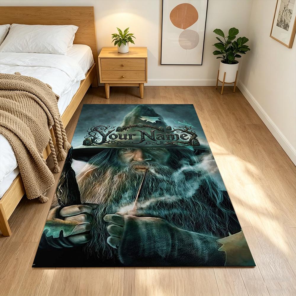 Lord Rings Customized Name Area Rug Perfect for Playrooms Entryway Bedrooms Living Rooms Antislip Carpet Anime Office Decor