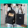 Letter Pattern Backpack Stylish Street Style Men Nylon High Schoolbag Capacity