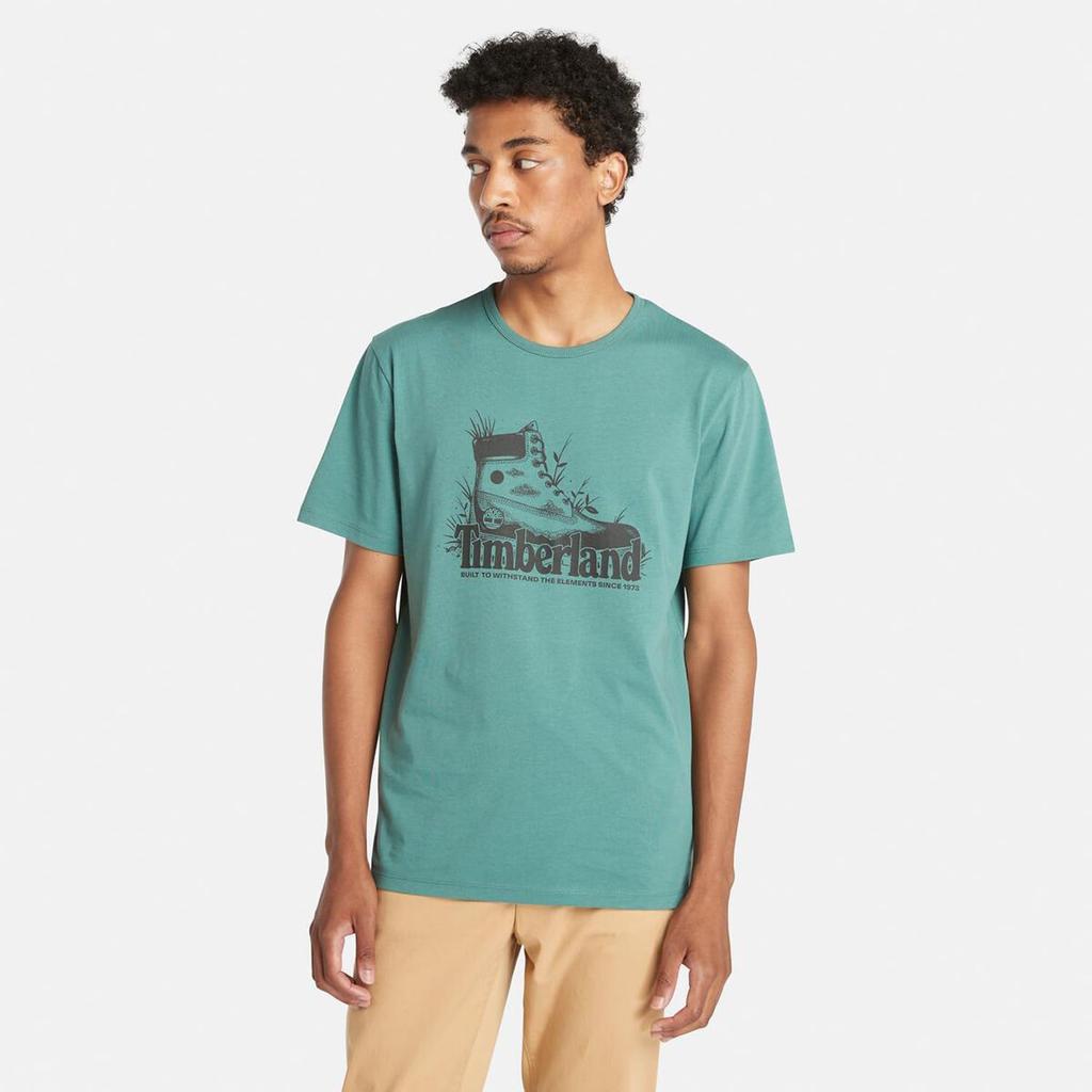 Timberland Men's Short Sleeve Boot Logo T-Shirt, Sea Pine, XL, TB0A2Q1HCL61