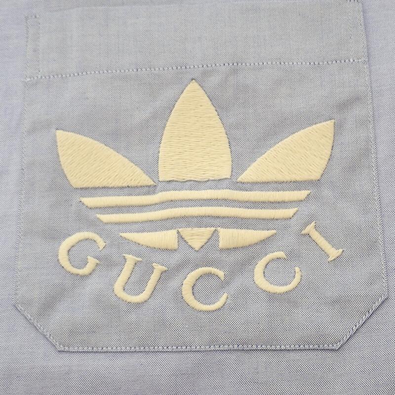 Gucci 691521 44 Рубашка с длинным рукавом синяя хлопковая мужская