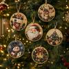 6 Wooden Christmas Ornaments DIY Pearl Art Kits for Adults, Hanging Diamond Art Christmas Ornaments Set with Pearls