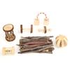 Wooden Small Pet Chewing Playing Biting Toy Set for Hamster Chinchilla Rabbit(seven piece )