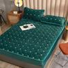 Soft Thicken Plush Quilted Mattress Cover Floral Embroidery Pad Protector Cover Customized Fitted Sheet Not Including Pillowcase