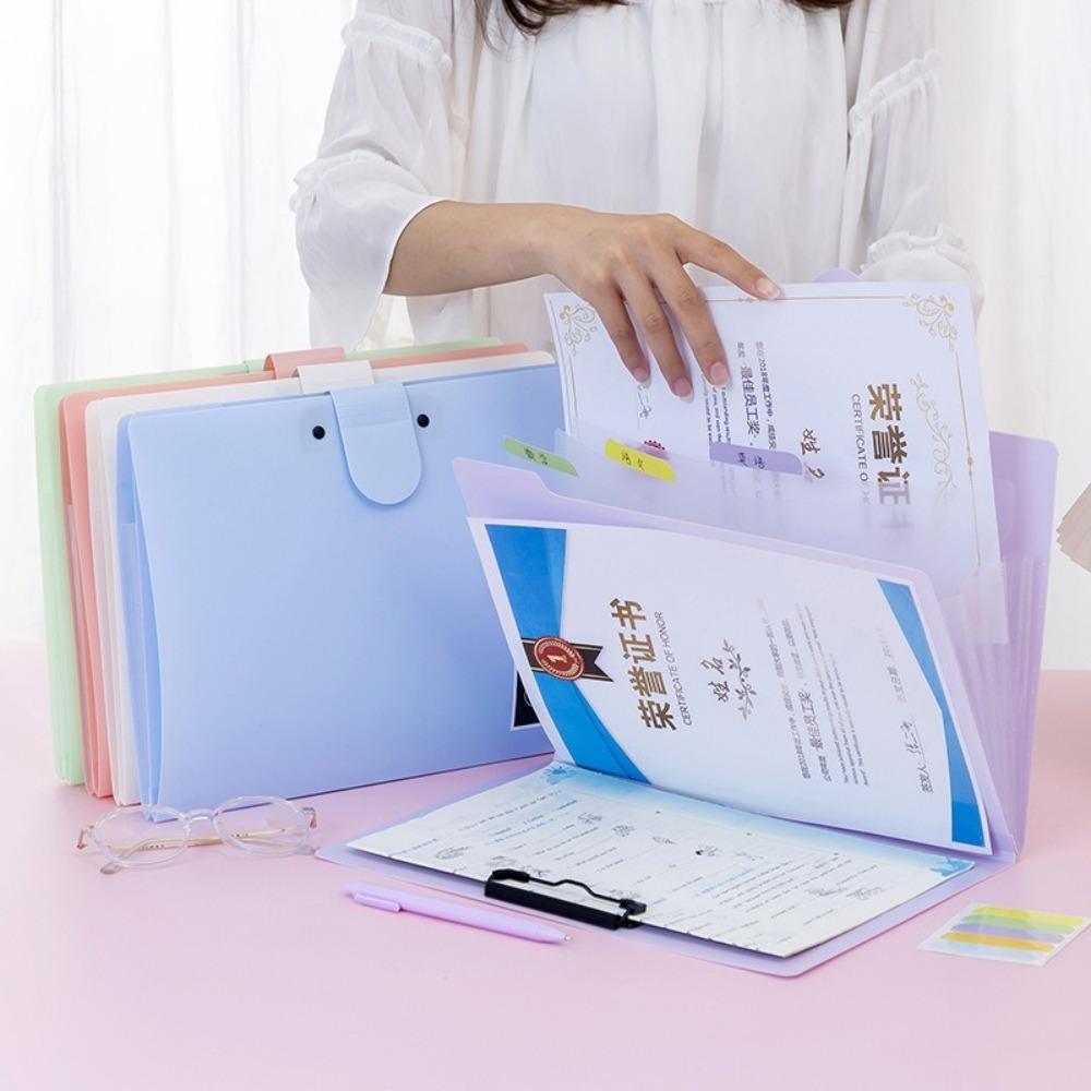 Simple Document Bag Multifunctional Test Paper Storage Booklet  Office Student Supplies