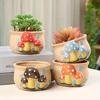 Mushroom Design Flower Pot, Creative Mushroom Decoration Plant Pot, Succulent Flower Pot Potted Container