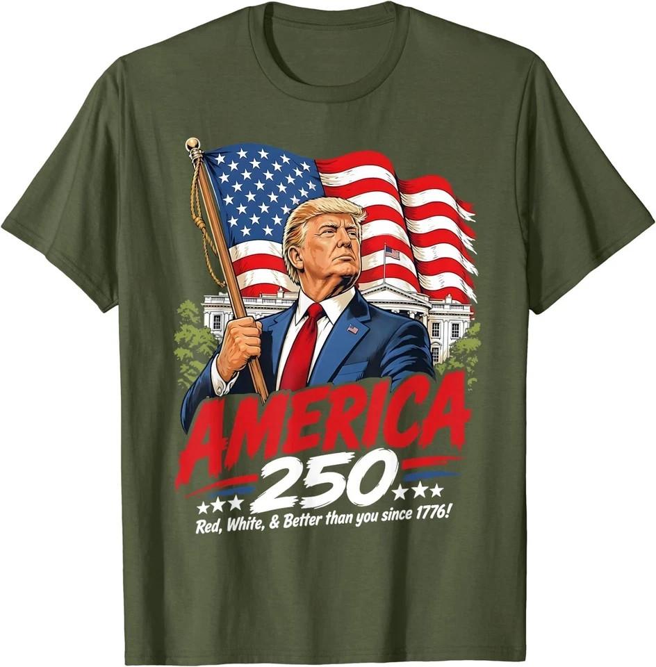 Трамп Америка 250 Патриотическая футболка к 250-летию 4 июля