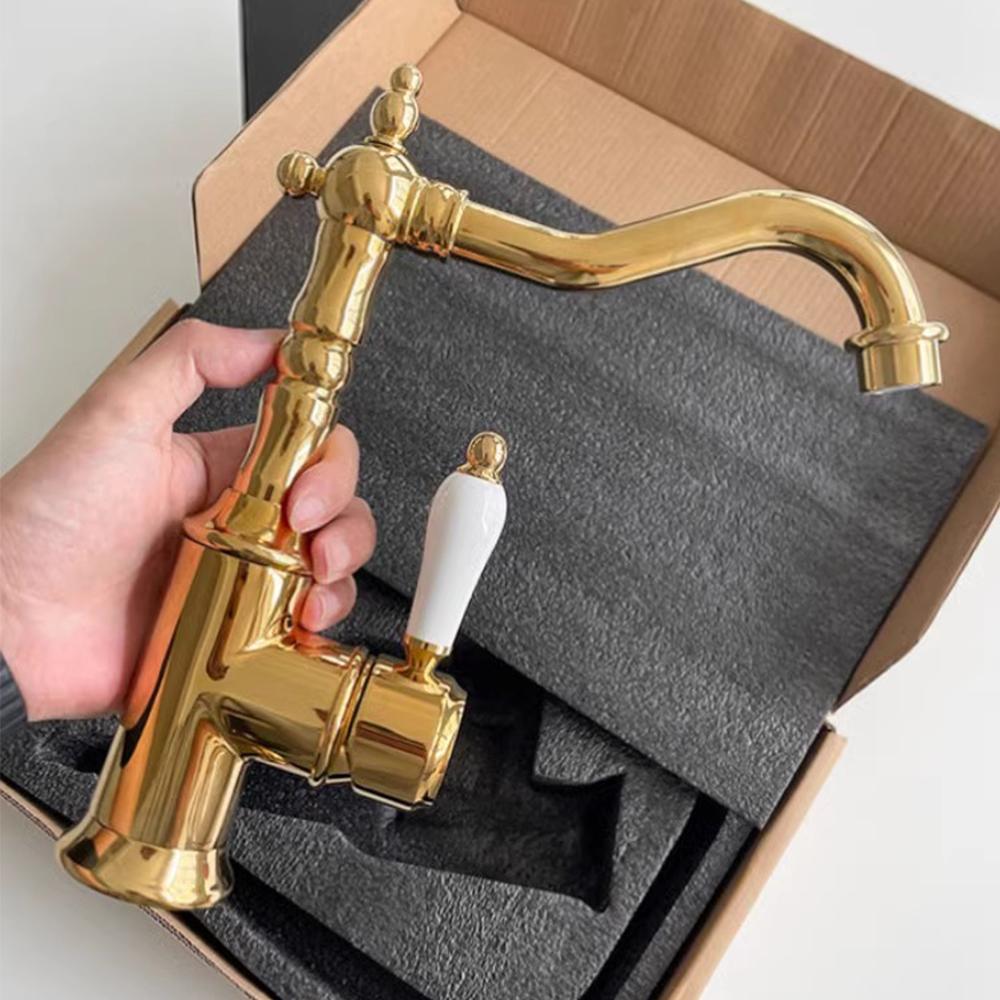 Basin Faucets Antique Color Brass Crane Bathroom Faucets Hot and Cold Water Mixer Tap Contemporary Mixer Tap Torneira 855971