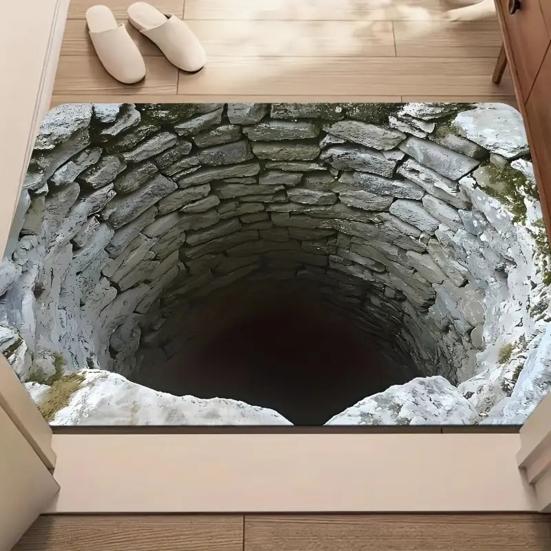 3D Коврик для пола с глубиной, Диатомовая земля, Абсорбирующий, Бездонная яма, Коврик для ванной, Нескользящий, Ковер с оптической иллюзией для декора ванной, спальни, гостиной