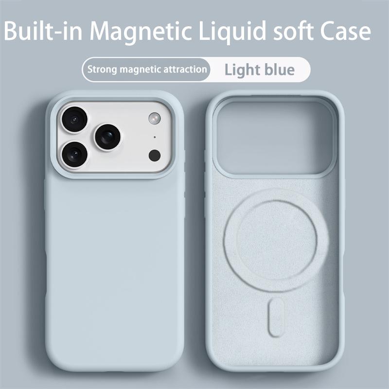 Оранжевый Жидкий Силиконовый Чехол Magsafe для iPhone 17 Pro Max Air Мягкий Магнитный Зарядный Чехол Для iPhone 12 13 14 15 16 Pro Max Plus