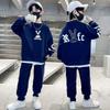 2023 Boys' Cartoon Sports Two-Piece Suit: Sweatshirt & Sweatpants for Spring/Autumn