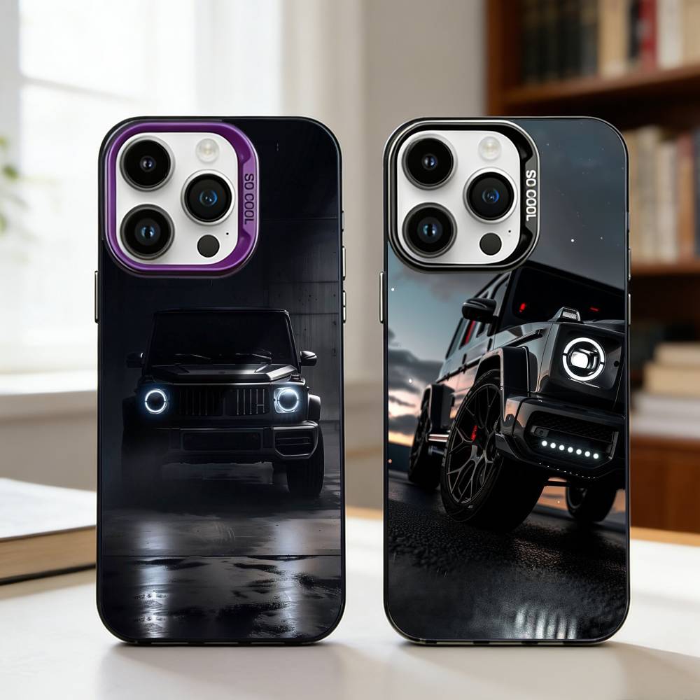 Чехол для телефона M-Mercedes-ES G-G для iPhone17 16 15 14 13 12 Pro Max Серый Черный Матовый Лазерный Металлик Аврора Funda