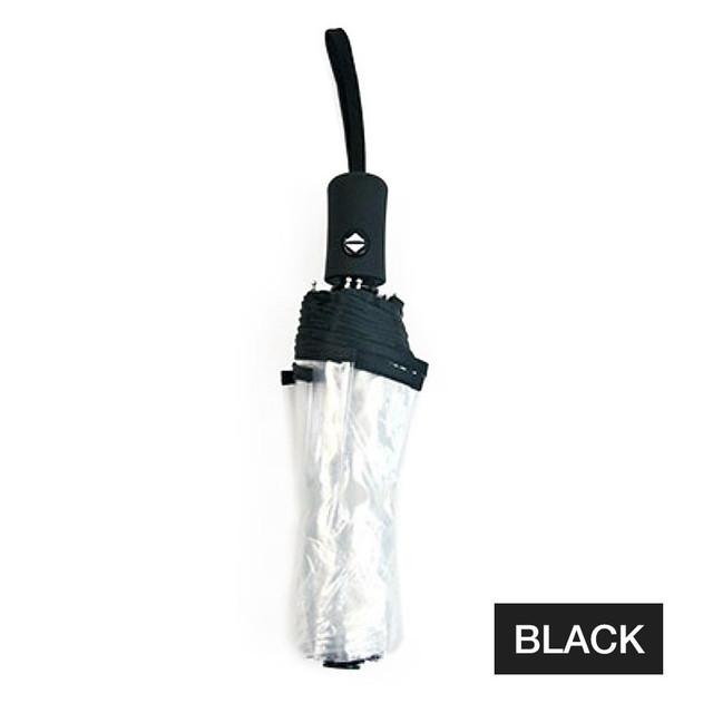 Зонт прозрачный женский с автоматическим ветрозащитным зонтом, автоматический складной черный для мужчин и женщин, товары для путешествий на открытом воздухе