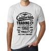 Мужская винтажная футболка Футболка с рисунком California Trading 1968 Vintage White