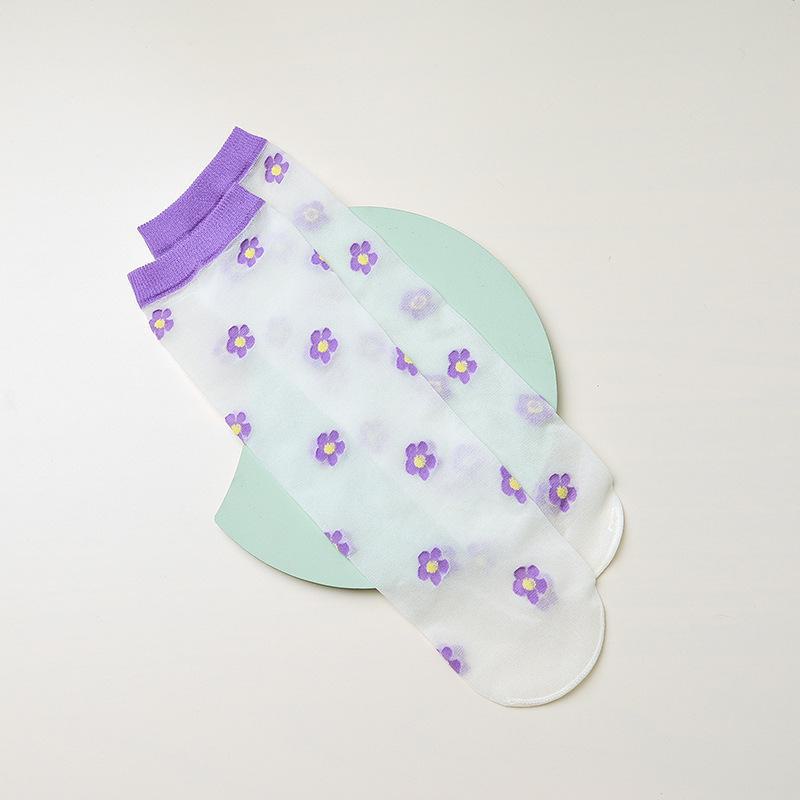 Children's Spring/Summer Thin Mid-Tube Socks – Breathable, Sweat-Absorbent, Anti-Mosquito Stockings for Girls