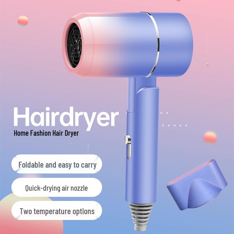 Gradient Color Portable Blue Light Negative Ion Hair Dryer for Students and Home Use