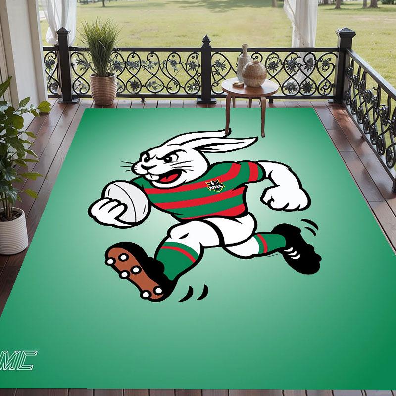 Soft Floor Carpet South Sydney Rabbitohs Pattern Area Rug Decorative Mat For Home Room Decoration