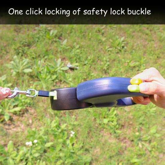 Двойной выдвижной поводок для собак Сверхпрочный Двуглавый поводок для собак с вращающимся на 360 градусов вертлюгом и светодиодной подсветкой для маленьких, средних и крупных собак