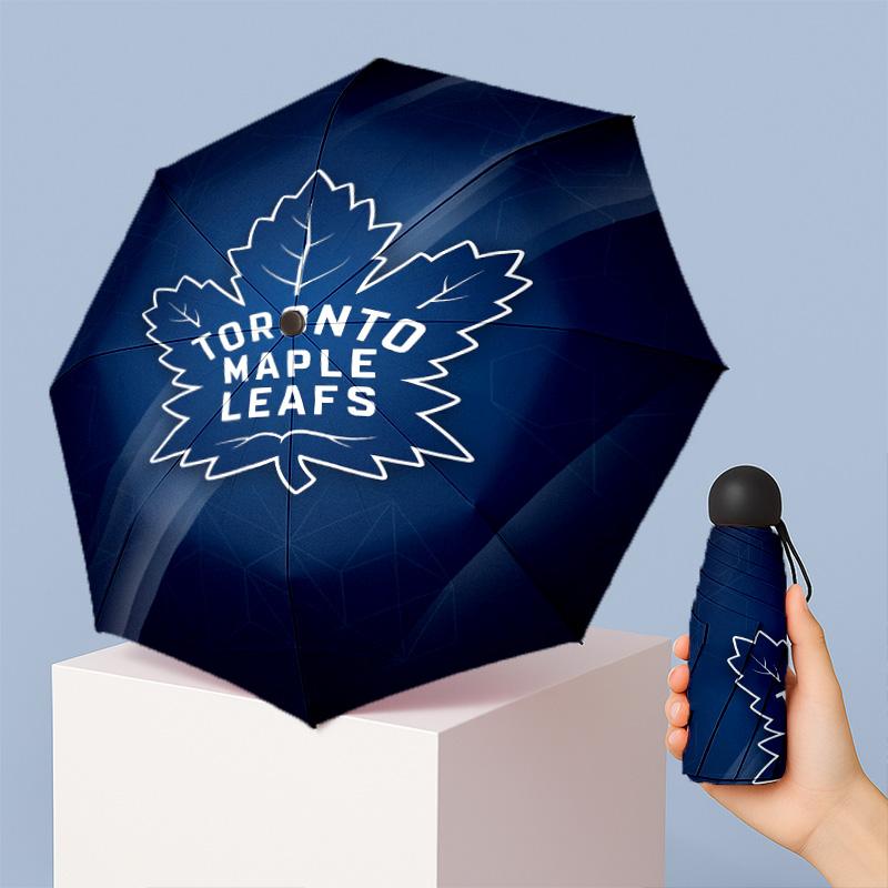 Напечатанные 5? Toronto Maple LeafsСложить Мини-зонт 8?Складной ветрозащитный зонт с ребрами для женщин, карманный