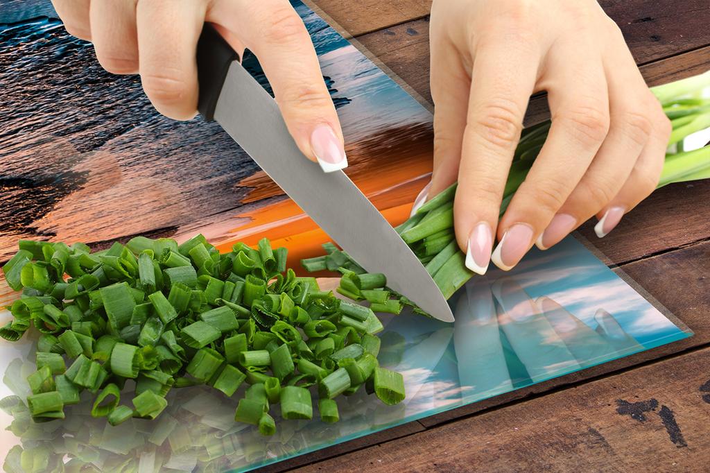 Glass protective plate for the stove 50x52 Mountains