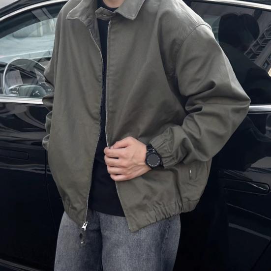 Мужское пальто с воротником-лацканом, длинным рукавом, однотонная куртка с карманами, свободный крой, повседневная верхняя одежда в уличном стиле