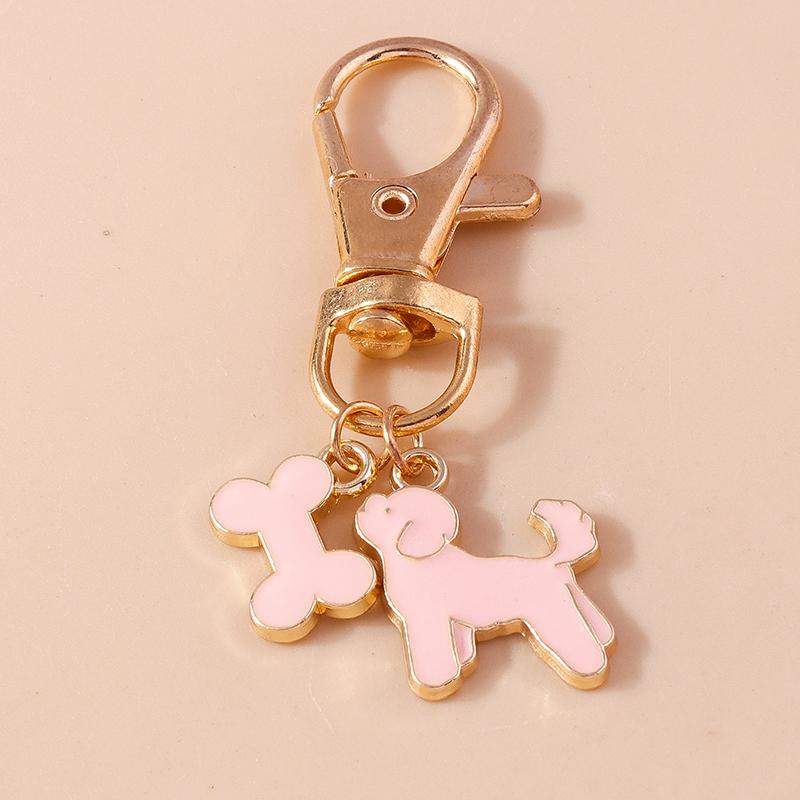 Cute Enamel Puppy Dog Cat Paw Keychain Footprint Keyring Pendants for Car Key Holder Handbag Decor DIY Pet  Jewelry  Gifts