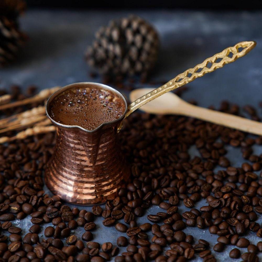 Metal Handle Turkish Copper Coffee Pot Antique Copper Looking Milk Warmer Container  Chocolate