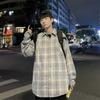 2024 Повседневная свободная рубашка с лацканами в клетку для мужчин среднего возраста и молодых мужчин, деловая повседневная модная куртка для мужчин