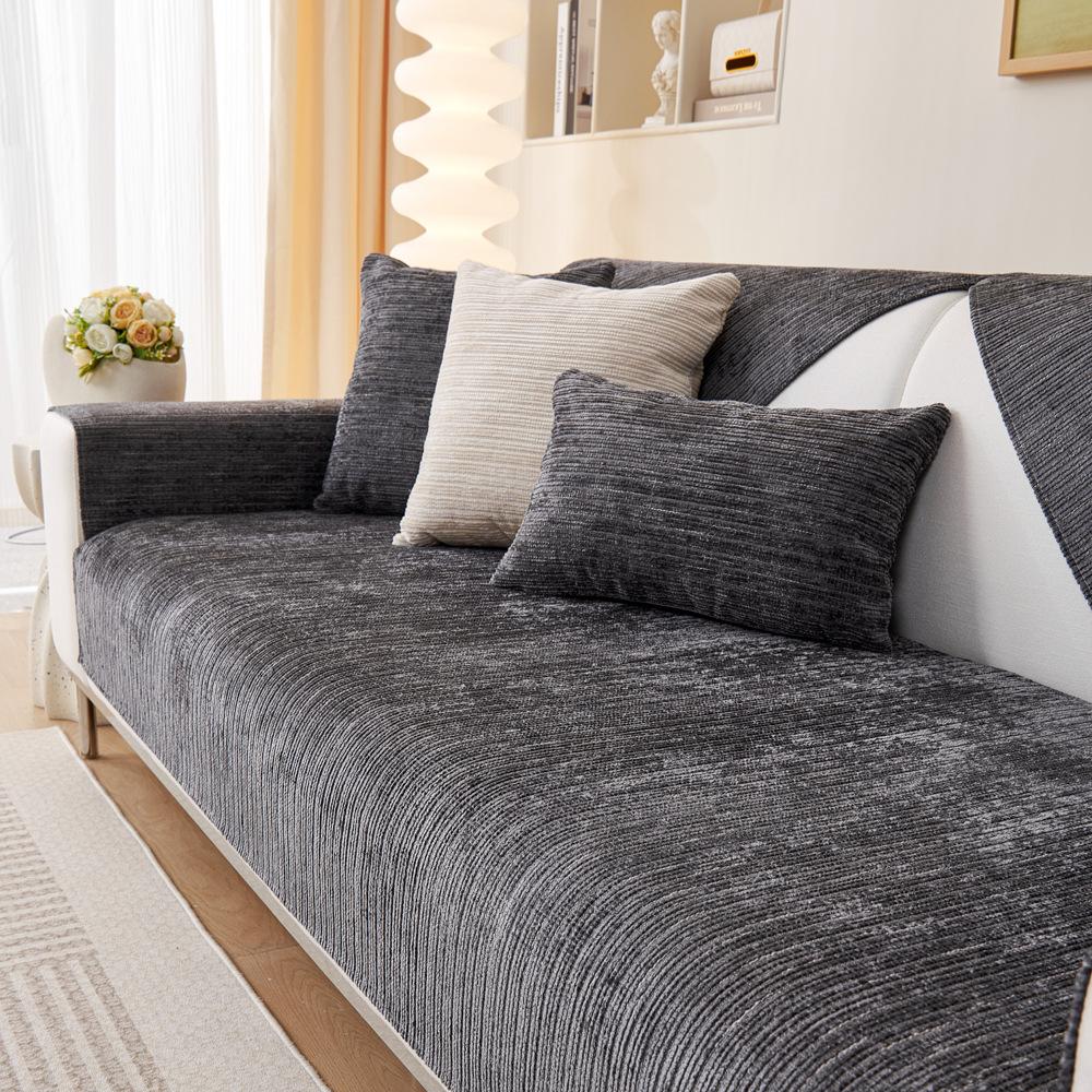 Chenille Sofa Cushion Four Seasons Universal Non-Slip Cushion Cream Wind Sofa Cover Backrest Towel Cover Cloth