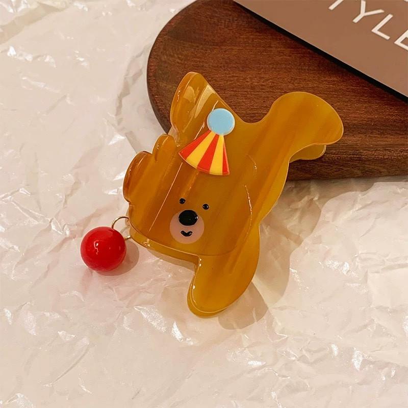 Большие заколки-коготь для волос в виде мультяшного медведя для женщин, элегантные акриловые заколки, заколки-крабы, головные уборы, аксессуары для волос для корейских девушек