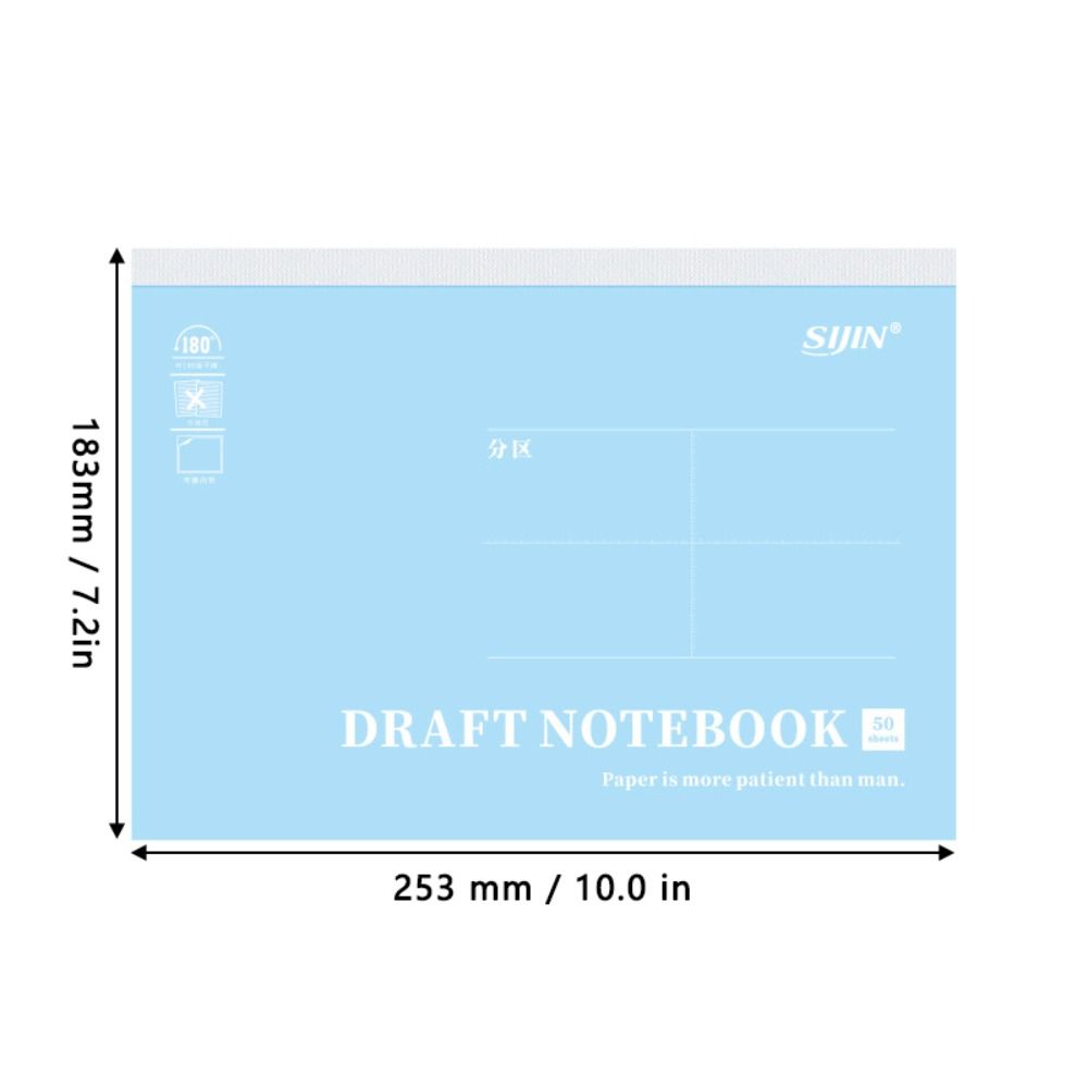 50 Sheets Flip-Up Draft Notebook 16K Note Paper Multi-purpose Draft Book  Students
