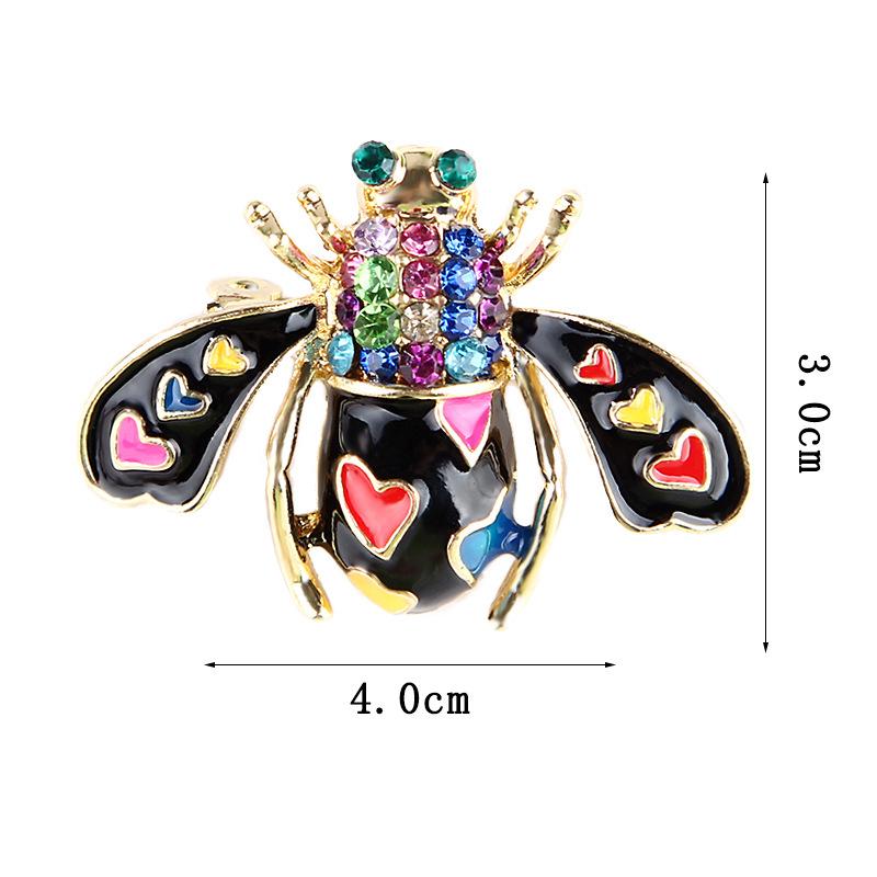 Enamel Heart Bee Insect Brooch Pin Scarf Corsage Jewelry Gift