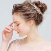 SLBRIDAL Ручная работа Золотые Австрийские Хрустальные Стразы Цветок Лист Свадебная Заколка Для Волос Заколки Свадебный Аксессуар Для Волос