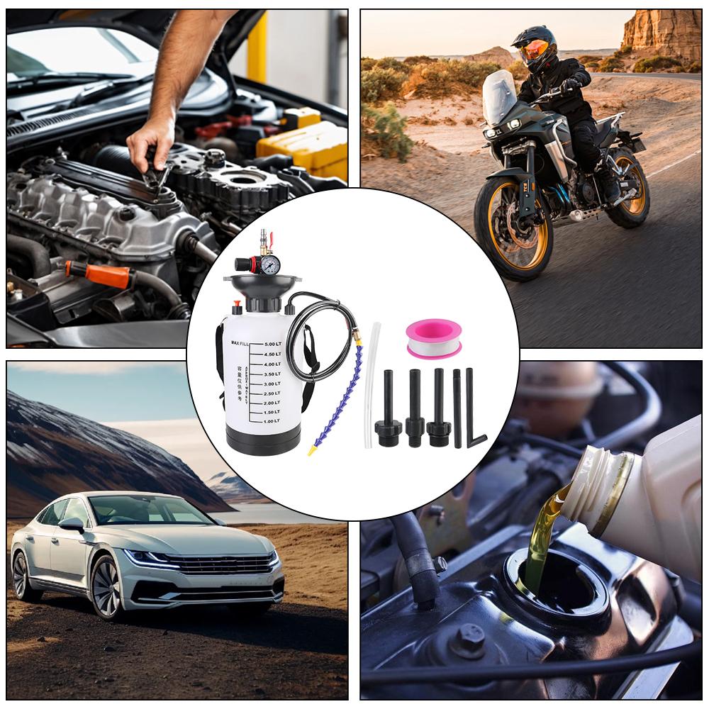 5L Capacity Oiler Hand Tool Machine Handheld Gearbox Oil Filling Machine Car Transmission 1000PSI Output Pressure Oiler Quick Refueling