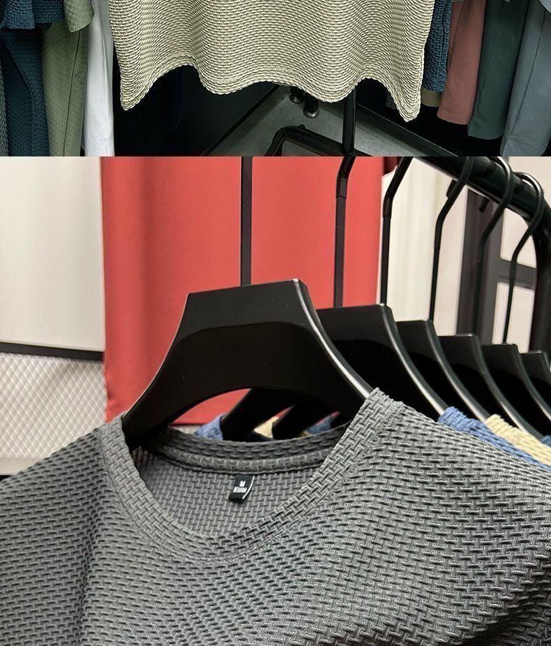 Мужская летняя футболка Ice Silk Mesh - дышащая, с короткими рукавами, высококачественный круглый вырез